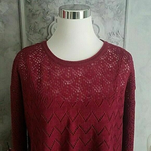 new Directions Mixed Stitch Long Sleeve Pullover Knit Sweater Plus Size XL / 0X - Picture 5 of 8